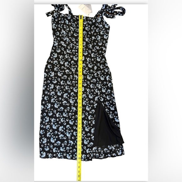 Commense Women’s Medium Navy‎ Blue Floral Sleeveless MIDI Dress Tie Strap NWT - Picture 5 of 13